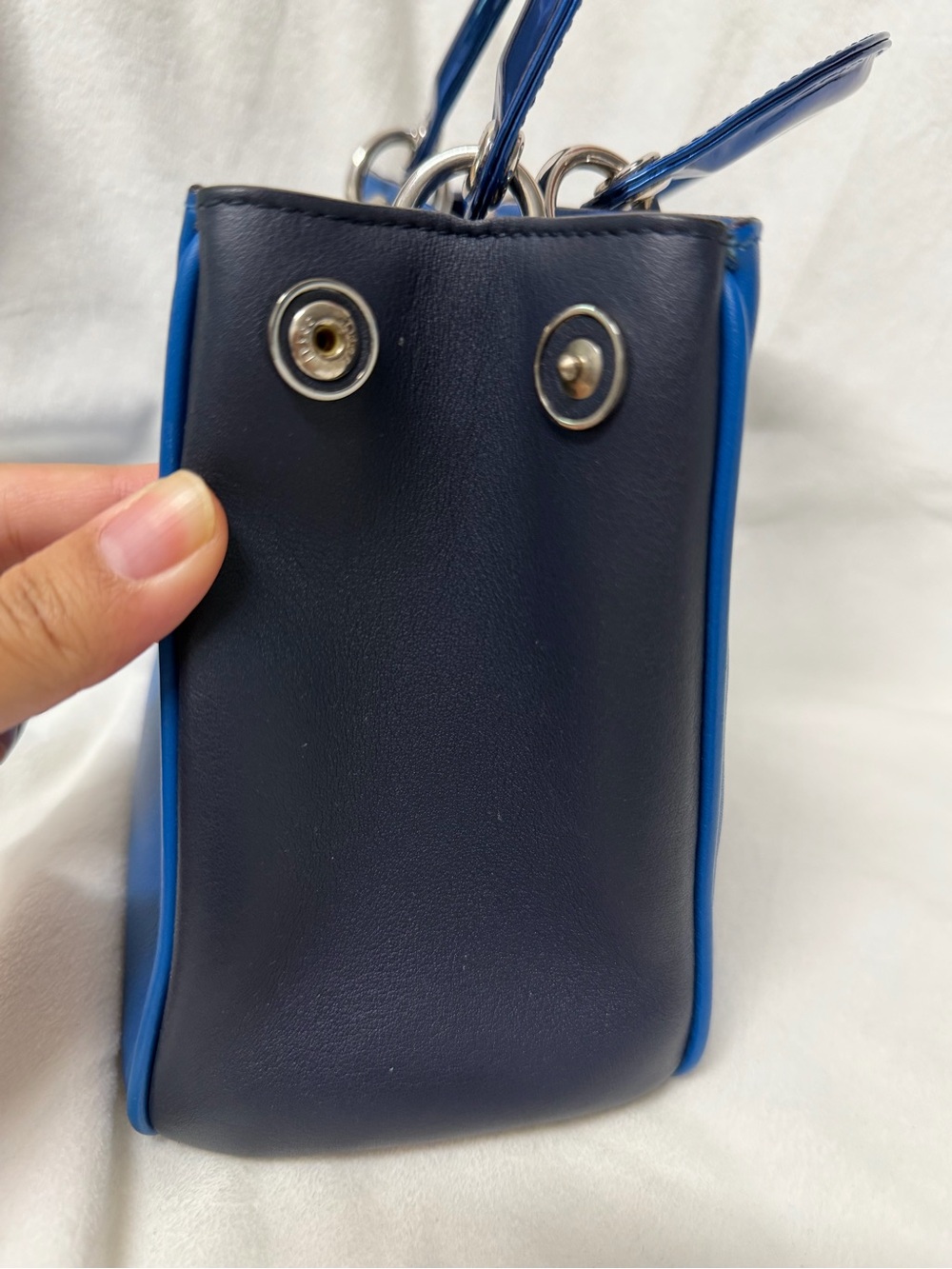 Christian Dior Blue Mini Diorissimo Tote Crossbody Bag ๐ - Picture 4 of 16
